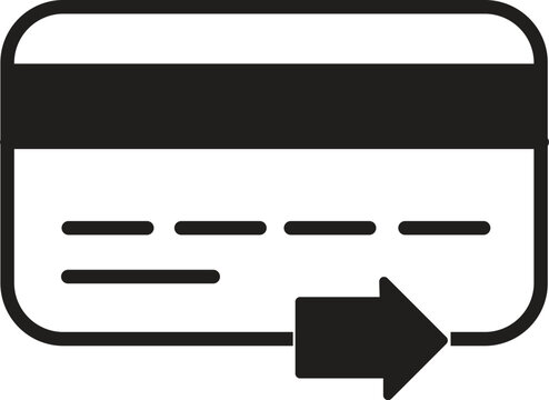 Credit card with chip and magnetic stripe icon payment method symbol