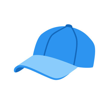 Blue baseball cap vector illustration isolated on white background