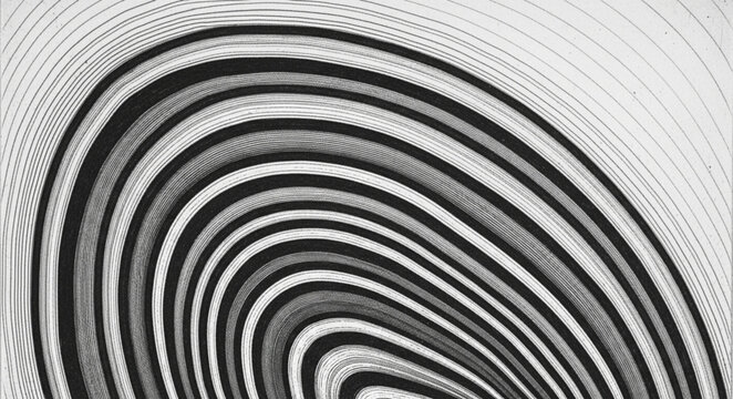 Close up of a fingerprint pattern in black and white.