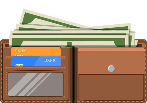 wallet card and cash.