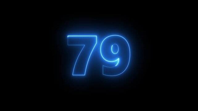 Glowing neon animated number 4. blue animated light outline color looping trendy glowing neon numeric number 4. Educational mathematics concept with neon letter. Big 3D Numbers animation for intros.