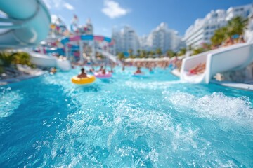 Obraz premium Blurred luxury all inclusive resort in Turkey with pool and summer vacation vibe