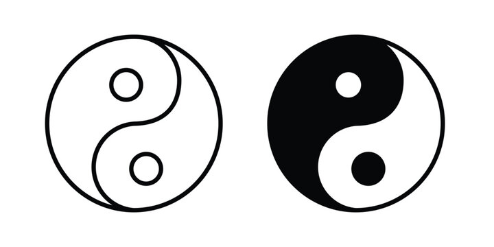Yin yang icon. glyph style icon. Stroke icons