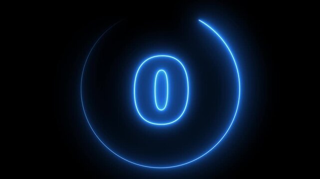glowing neon 5 seconds Countdown . Countdown 5-0 seconds technology countdown animated circle animation 5 seconds countdown with circle on black background. countdown timer, Countdown video