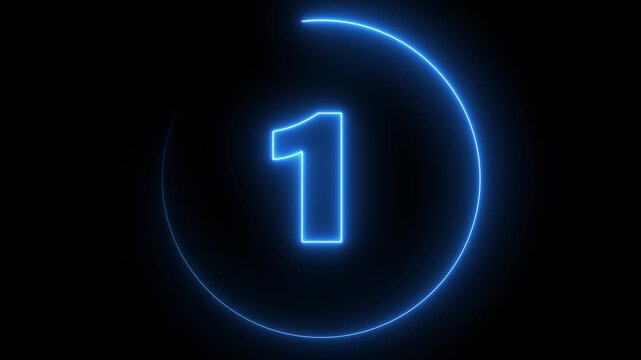 glowing neon 6 seconds Countdown . Countdown 6-0 seconds technology countdown animated circle animation 6 seconds countdown with circle on black background. countdown timer, Countdown video