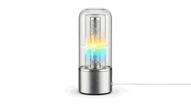 Vintage Edison light bulb with colorful filament