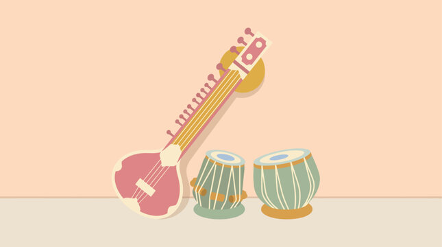 Traditional Indian Musical Instruments.