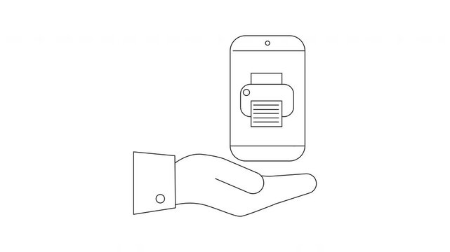 Mobile Printing Service Handheld Device Icon.