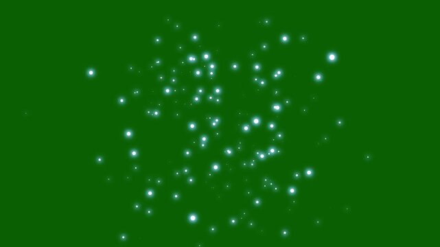 Blue glowing bubbles floating upward with soft reflections and smooth motion, seamless loop animation on green screen background for liquid overlay effects