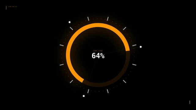 A dark-themed circular progress display showing completion with minimalistic design elements