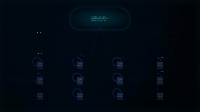 A digital network diagram showcasing interconnected data storage systems and their interactions