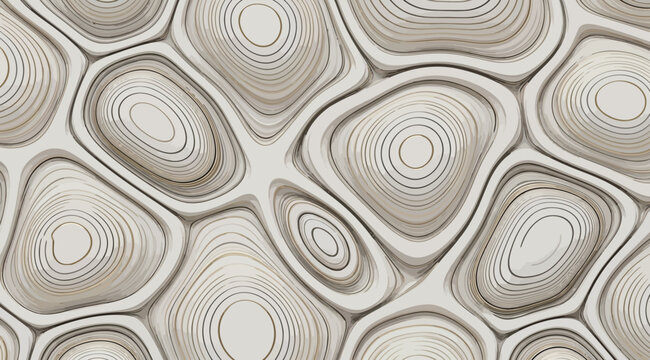 Abstract 3d topography map pattern with concentric circles and organic shapes