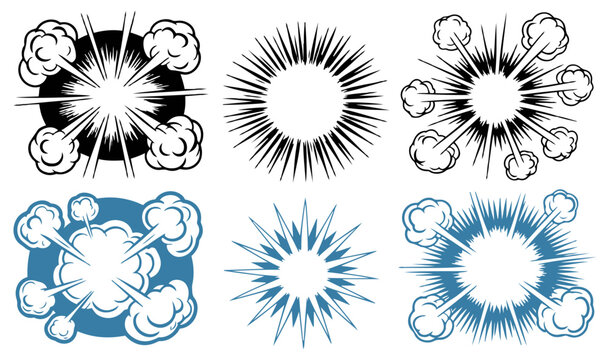 explosion burst icons comic blast effect