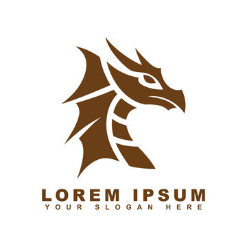 Stylized Dragon Head Logo Modern Fantasy Vector Design