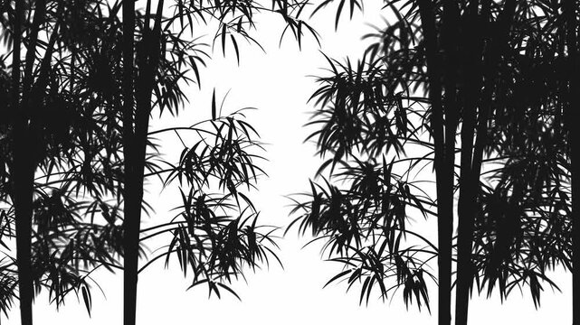 The animated silhouette of the bamboo forest is in a seamless loop.