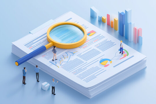 Concept of auditing and evaluating quality and efficiency of personnel ,business document evaluation process ,inspection of business finance tax documents ,Data analysis reports growth results