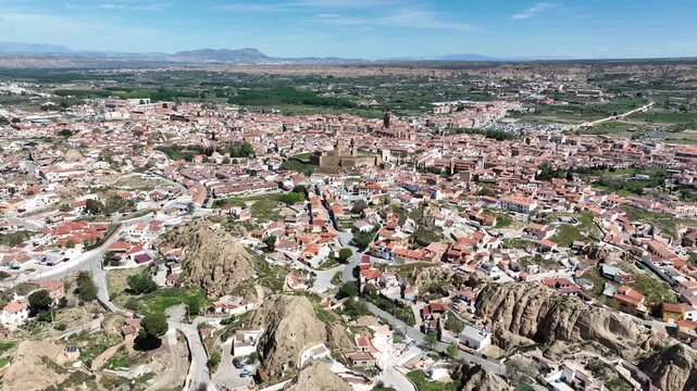Ciudad monumental de Guadix en la provincia de Granada, Espa&ntilde;a	