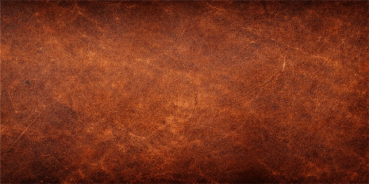 A vintage brown leather texture and rusty metal background with an aged grunge pattern on a rough, antique parchment surface