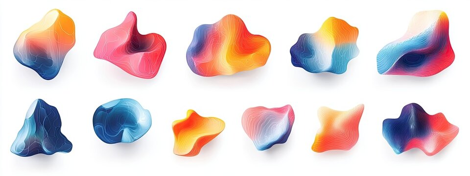 Playful abstract blob shapes with organic geometry and doodle elements. Trendy pastel illustration perfect for school projects, posters, banners, templates and modern creative design.