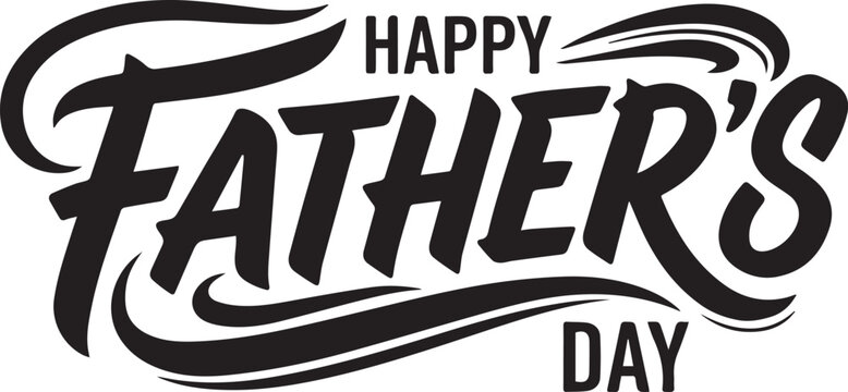 Elegant 'happy father's day' typography design in black and white