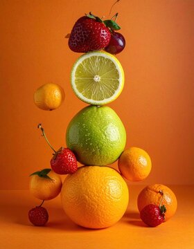 Stacked fruits