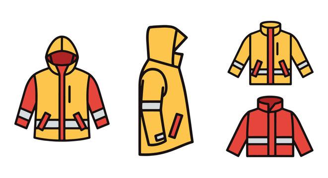 Reflective Rain Jacket Line minimal colorful pattern illustration