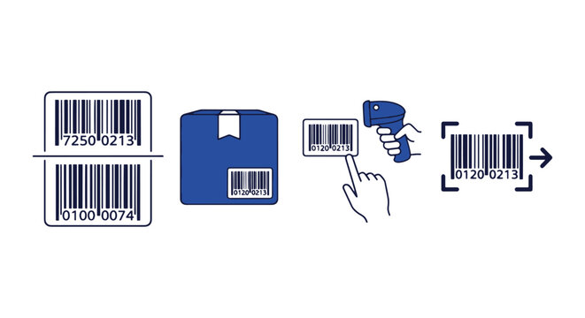 Parcel Barcode Line art vector clean colorful pattern