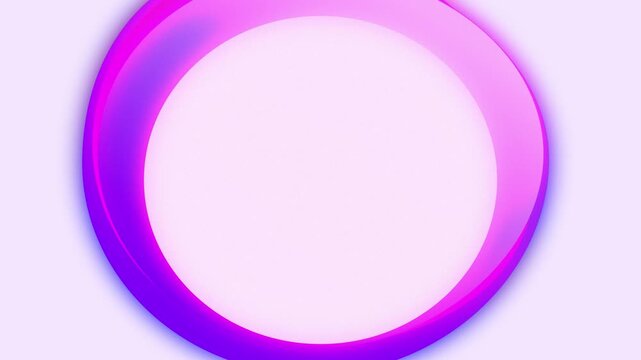 Neon multicolored glowing ring animation. Abstract circular motion effect in pink magenta purple colors