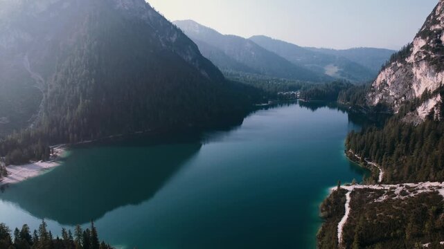 lake braies dolomites italy