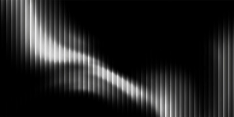 A striking abstract image featuring monochrome wave patterns with dynamic gradient lines. The design creates a sense of movement and depth on a dark background. © Qiana
