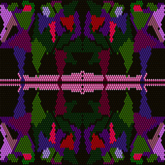 Fototapeta premium Folk ornament, national pattern, ethnic embroidery, ornamental texture, traditional geometric motives of the tribes