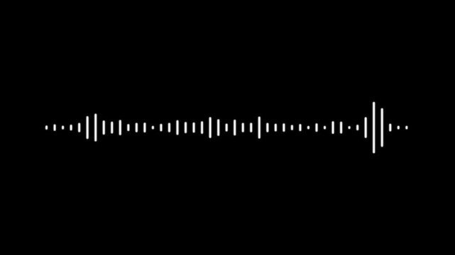 Audio visualizer spectrum animation, dynamic sound wave on black screen, music equalizer loop 4k