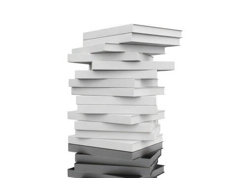 A towering stack of white paper documents reaching towards the ceiling