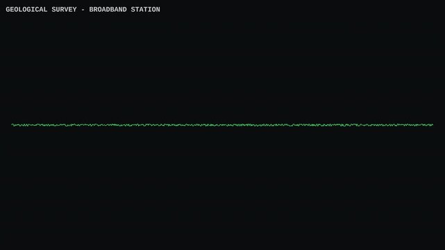 Geological survey seismograph terminal displaying broadband station data waveforms and early earthquake Pwave magnitude detection