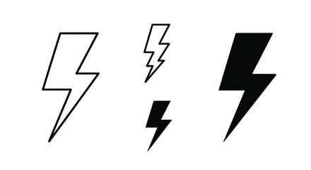 Three lightning bolt icons in varying weights a striking silhouette © Full