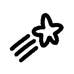 Obraz premium doodle hand-drawn shooting star icon sticker isolated for study, education, planner, bullet journal decoration, social media content 