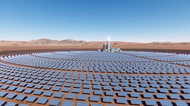 Photovoltaic power stations in the desert - Solar clean energy