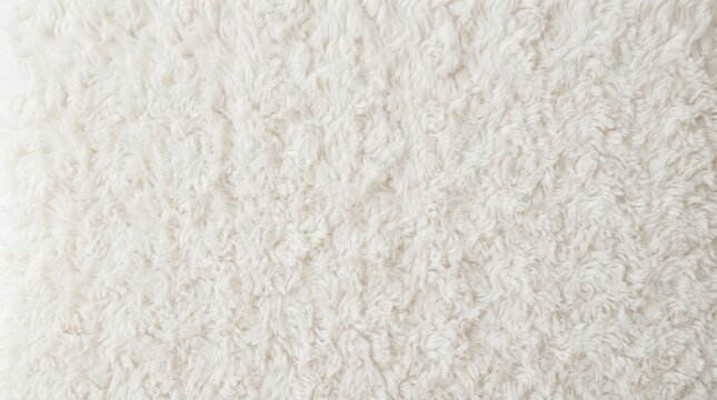 Top view of a white teddy bear plush fabric background with copy space, soft nursery and baby themed texture for greeting cards, kids branding and gentle product presentation, fluffy material in a