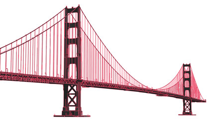 Fototapeta premium Golden Gate Bridge Illustration Isolated on White Background