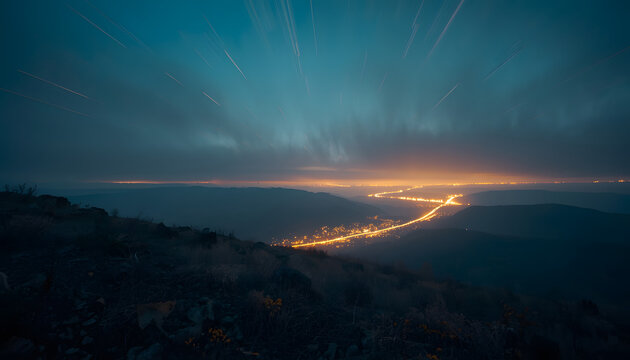Light Vapor Trails Landscape Background