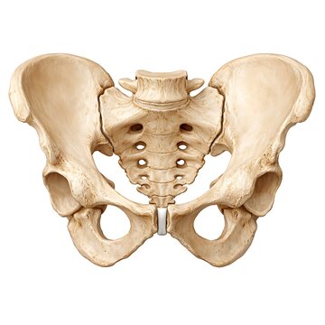Human Pelvis Bone Anatomy 3D Illustration Isolated on White Background - Front View