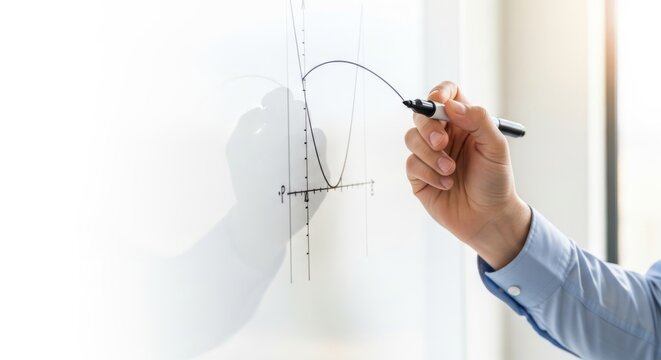 Hand Drawing Parabola Graph on Whiteboard
