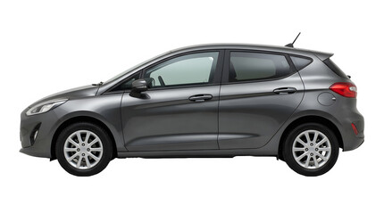 Obraz premium Gray ford fiesta hatchback car isolated on transparent background