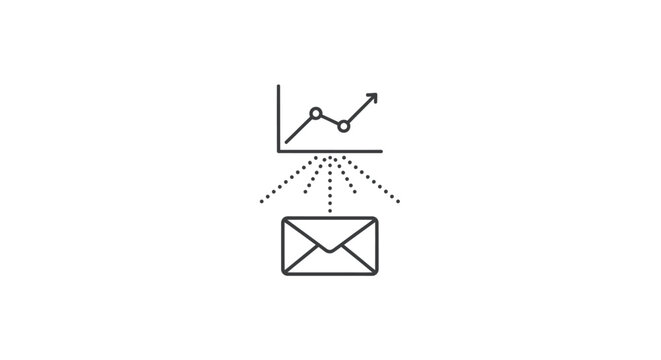 A line graph being sent by email.