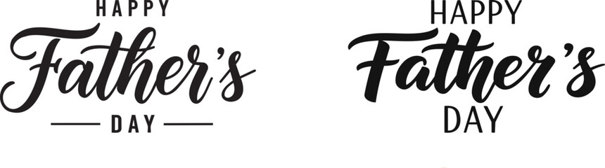 Fototapeta premium Happy Father's Day Hand Lettered Typography