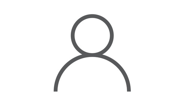 Minimalist person icon silhouette of a user head and shoulders white background user interface user graphic silhouette shoulders placeholder anonymous interface isolated representation