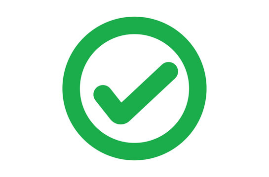 Green circle with green checkmark check mark symbol verification