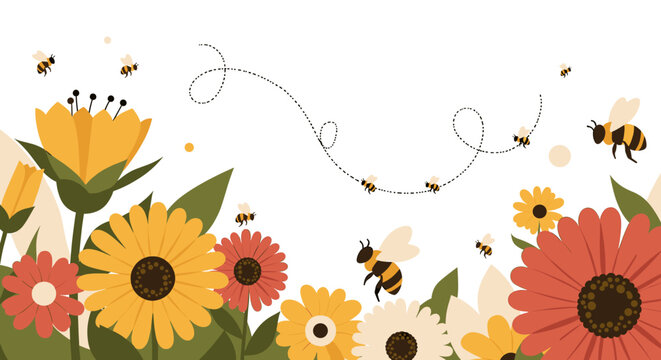 Vibrant and stylized flowers create a cheerful, modern aesthetic, perfect for website design, social media, or adding a pop of color to marketing mate