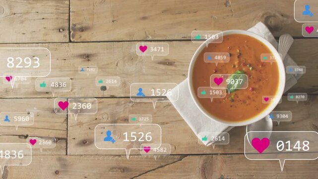 Overlay bubbles appearing and drifting toward bowl, numeric counters growing, showing engagement