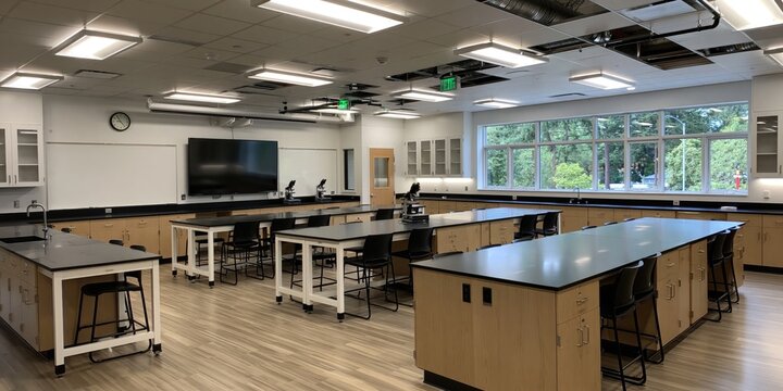 modern science classroom interior